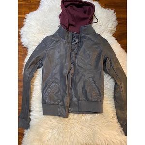 Empyre - Grey Faux Leather Jacket
